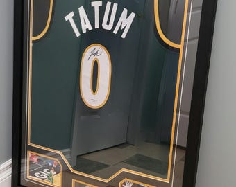 CUSTOM FRAMED! Jayson Tatum Signed Autographed Celtics Custom Jersey w/ COA
