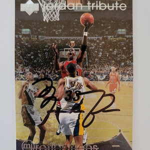 Carte autographiée signée Michael Jordan avec COA 1998 Upper Deck Jordan Tribute