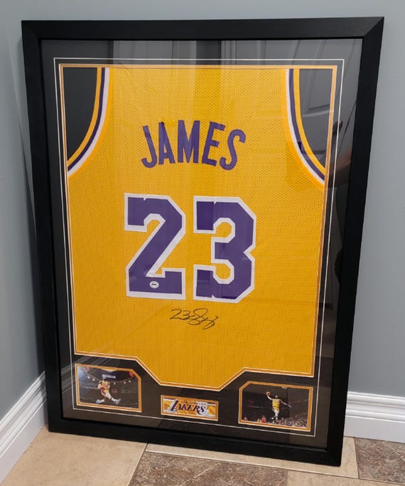 lebron james signed framed jersey