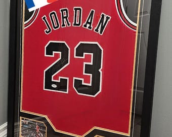 FRAMED! Michael Jordan Signed Autographed Chicago Bulls Jersey PSA COA
