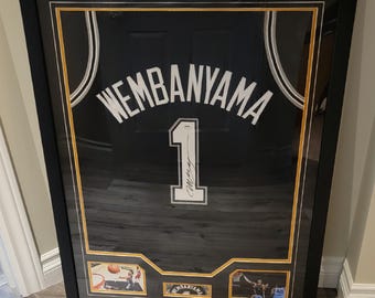 CUSTOM FRAMED! Victor Wembanyama Signed Autographed Spurs Custom Jersey w/ COA