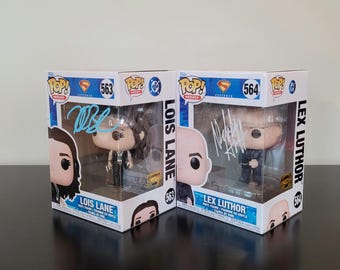 Rachel Brosnahan & Nicholas Hoult DC Superman Signed Autographed Funko Pops COA
