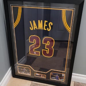 CUSTOM FRAMED LeBron James Signed Autographed Cavaliers Custom Jersey w/ COA