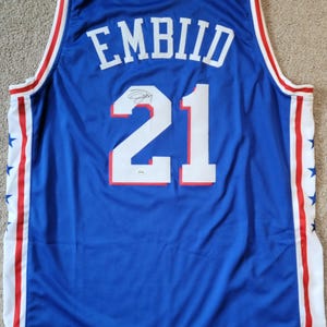 Joel Embiid Signed Autographed Philadelphia 76ers Custom Jersey w/ COA