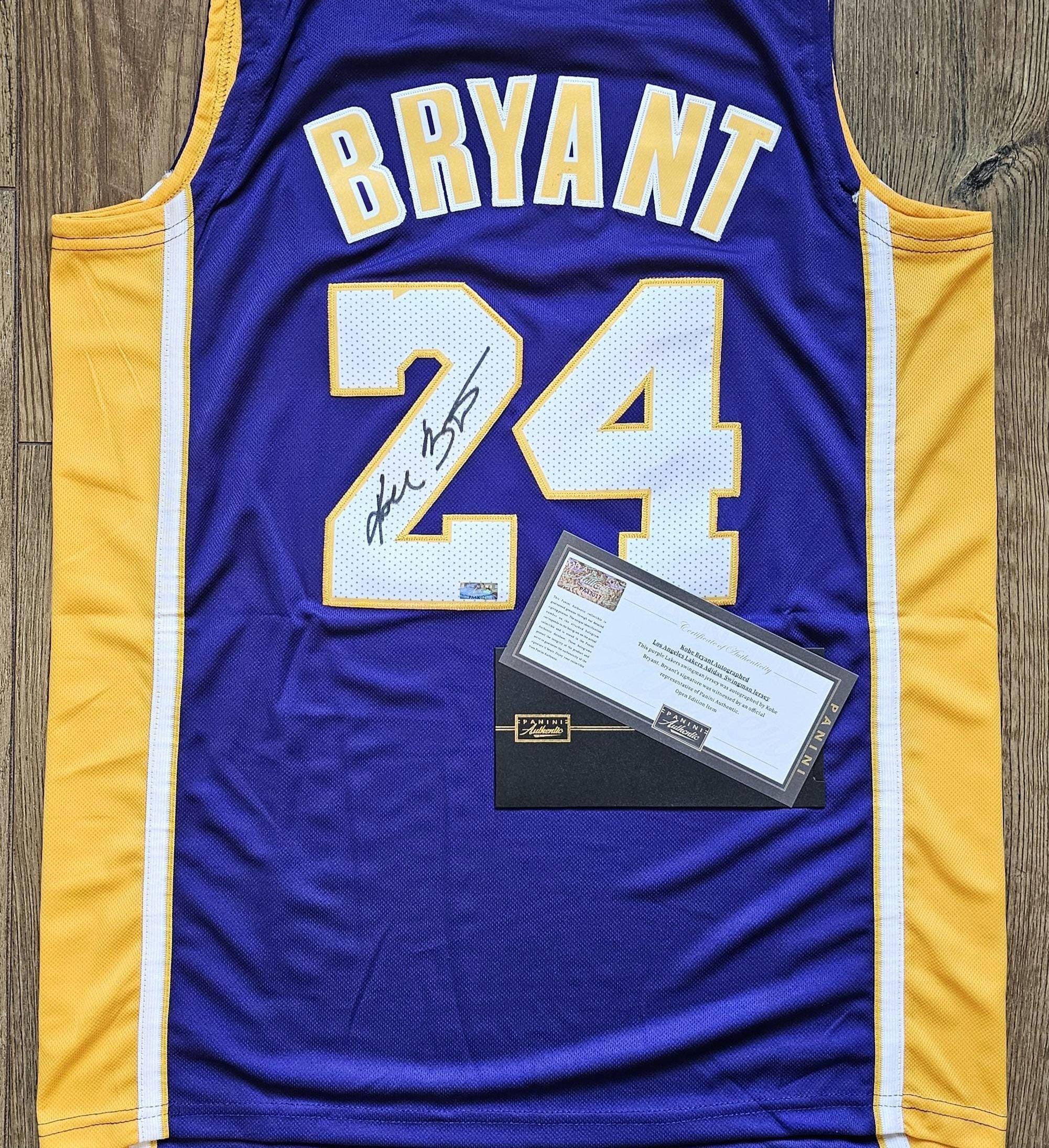 Kobe Bryant Signed Lakers Jersey Full Signature Panini
