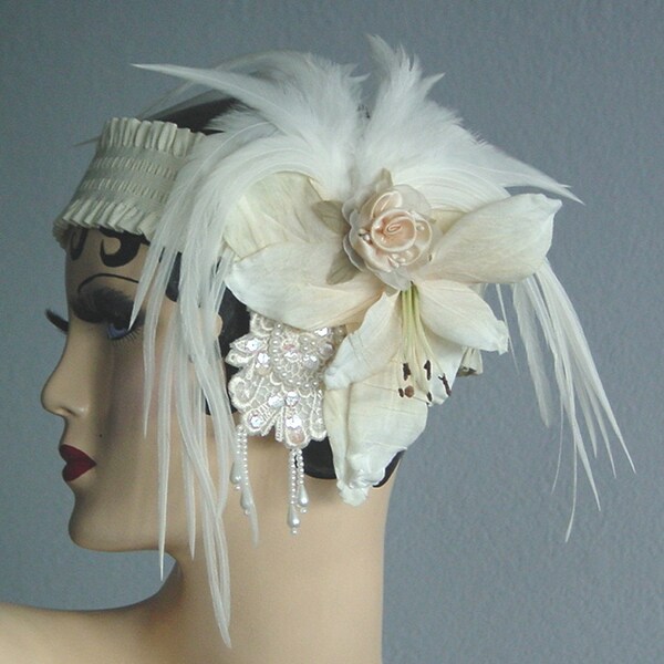 Gatsby Headpiece - Baby I'm Yours - Feathers and Flowers