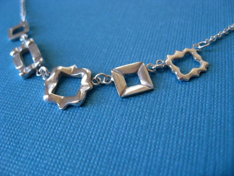 Five Tiny Frames Necklace. Sterling Silver. image 1