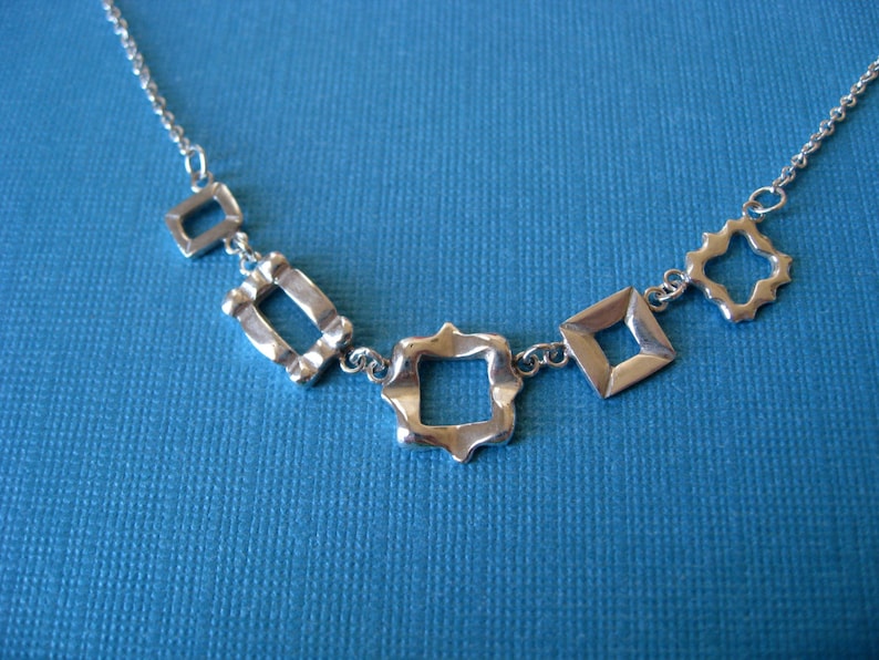 Five Tiny Frames Necklace. Sterling Silver. image 2