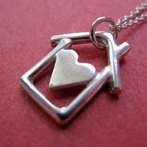 Sterling Silver Necklace - Home is Where the Heart is.