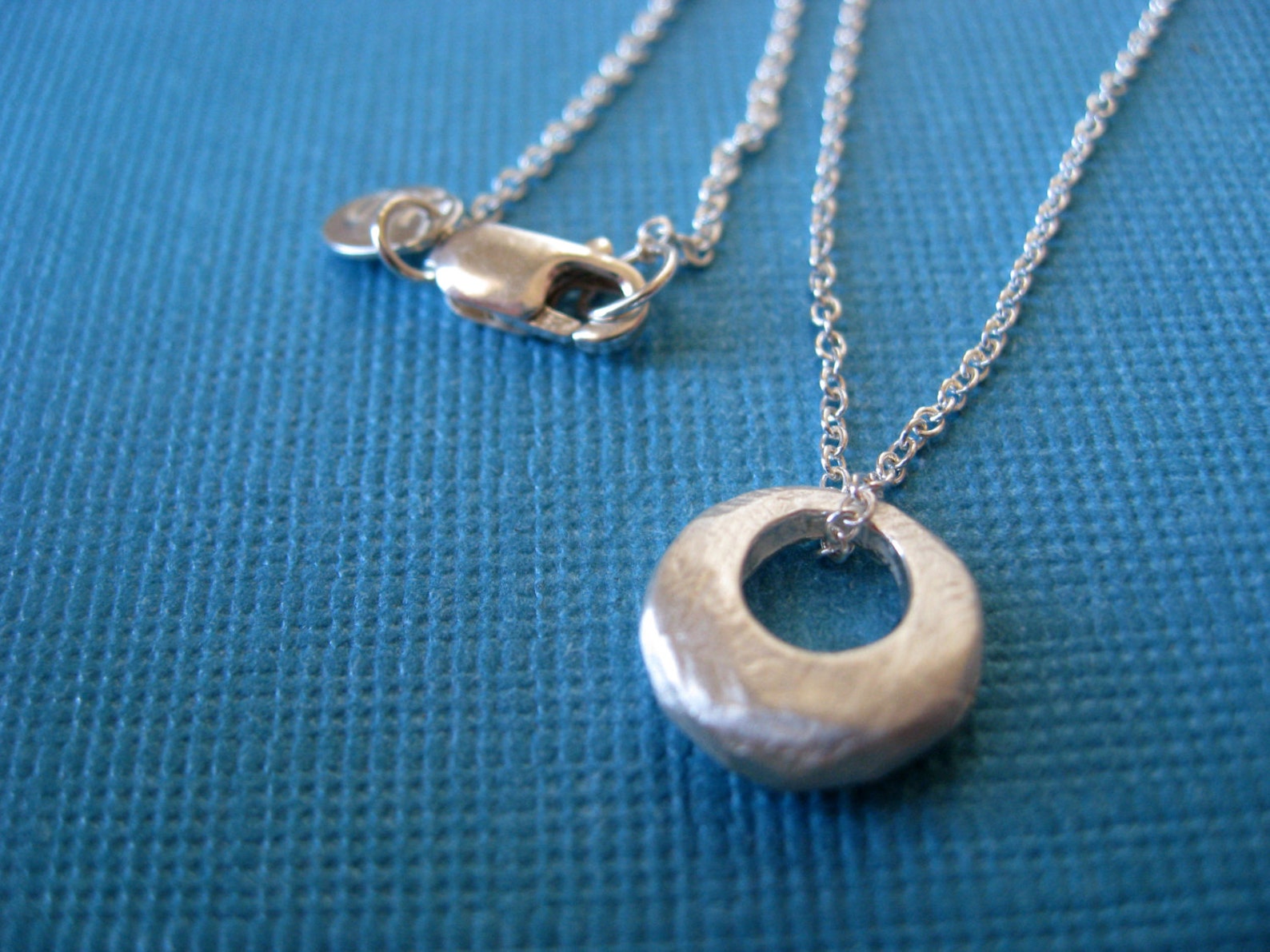 Satin Finish Sterling Silver Everyday Necklace. Texture Etsy