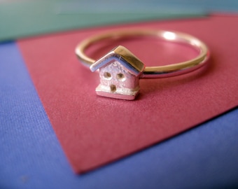 Sterling Silver Stacking Ring Teeny House