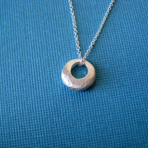 Satin Finish Sterling Silver Everyday Necklace.  Texture Bubble.  16 inch 18 inch