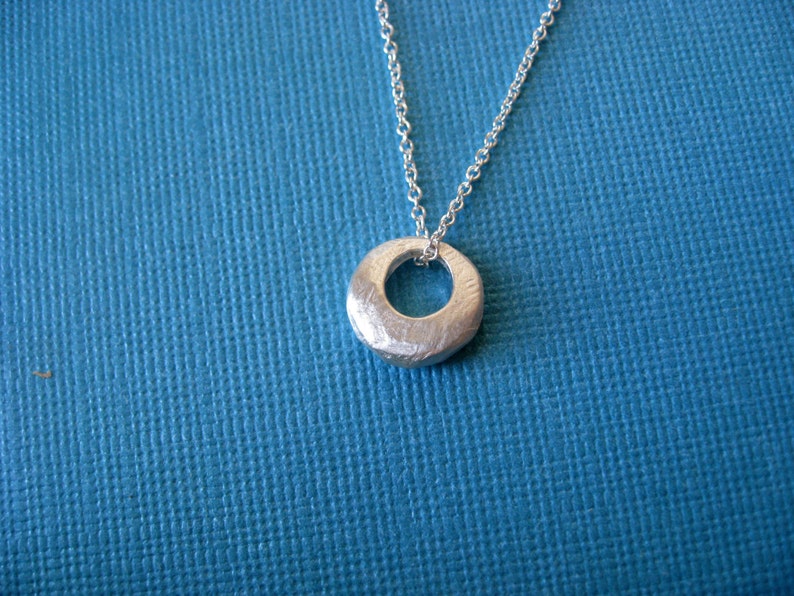 Satin Finish Sterling Silver Everyday Necklace. Texture Etsy