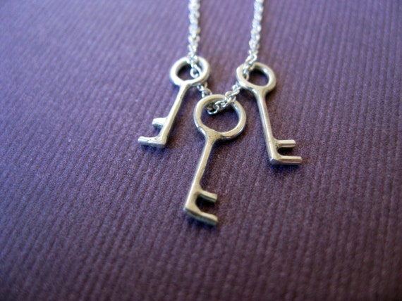 Three Keys Necklace. Mother s Necklace. Sterling Silver. Etsy