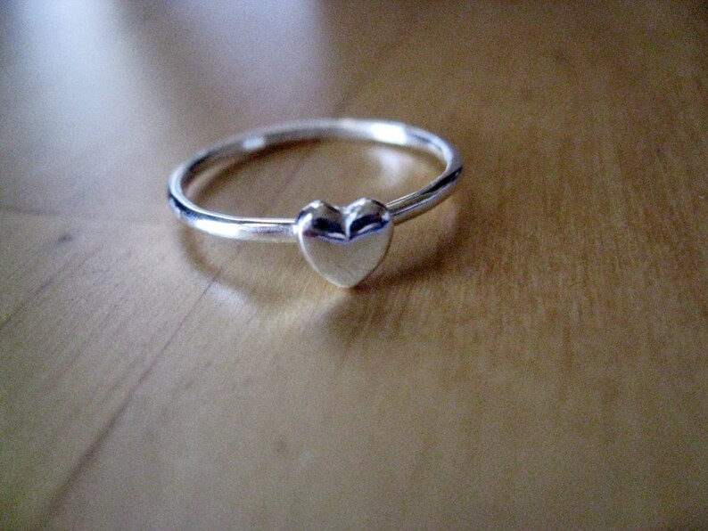 Tiny Heart Stacking Ring Sterling Silver - Etsy