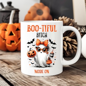 Halloween Coffee Mug Cute Ghost Mug Trick or Treat Tea Cup Pumpking Mug Funny Halloween Gift Fall Coffee Ceramic Mug Spooky Mug Gift for Her