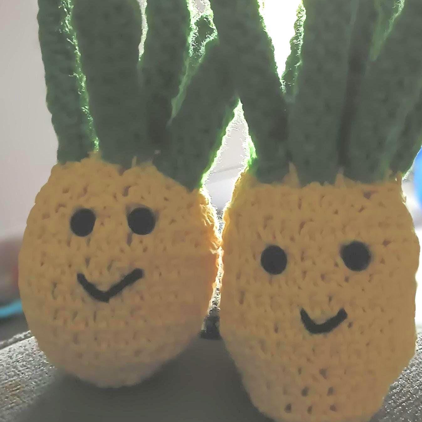 Small Positive Pineapple Crocheted Amigurumi ( 1 each )