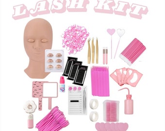 WHOLESALE Beginner Lash Ultimate Kit ( 10 Kits + 5 FRE KITS) | Lash Essentials | Lash Supplies | Lash Mannequin | Lash Fan | Lash Glue