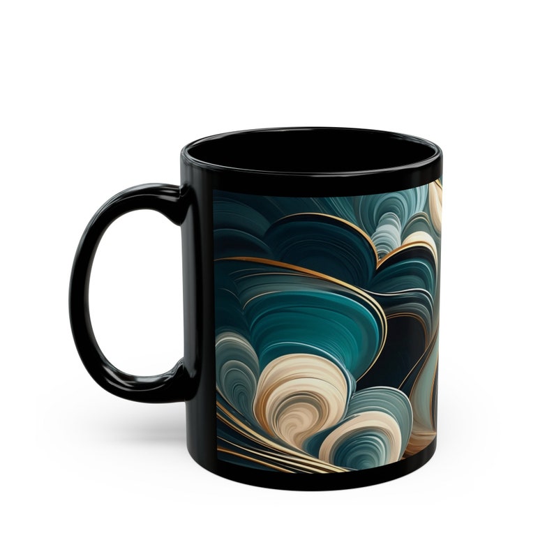 Artistic Marbled Mug Abstract Swirl Coffee Cup Unique Ceramic Kitchenware with Modern Design zdjęcie 9