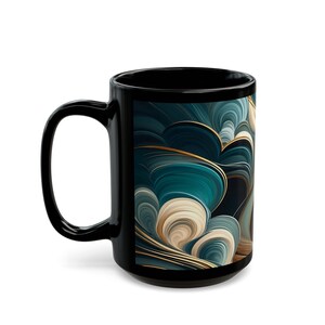 Artistic Marbled Mug Abstract Swirl Coffee Cup Unique Ceramic Kitchenware with Modern Design zdjęcie 4
