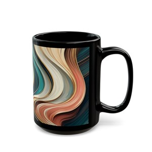 Artistic Marbled Mug Abstract Swirl Coffee Cup Unique Ceramic Kitchenware with Modern Design zdjęcie 3