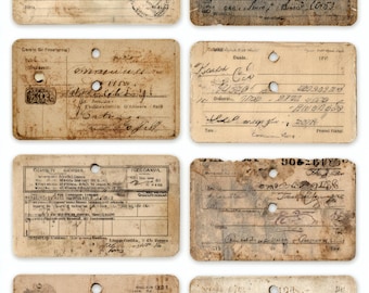 postcards and letters for junk journals, printable ephemera sheet, antique paper collage, scrapbooking and craft supplies