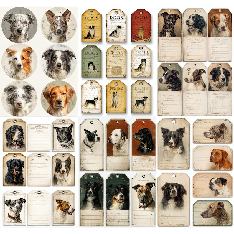 Dog Pocket Labels Printable, Dog Journal Ephemera, Pet Junk Journal ...