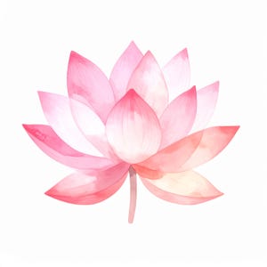 12 Pink lotus flower watercolor art lotus bloom wall decor serene floral artwork spiritual botanical print for home or office decoration