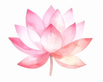 12 Pink lotus flower watercolor art lotus bloom wall decor serene floral artwork spiritual botanical print for home or office decoration