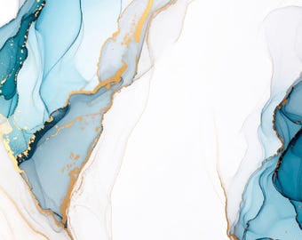 Marble wall art gold blue abstract background luxury texture digital paper modern aesthetic printable design home decor art print
