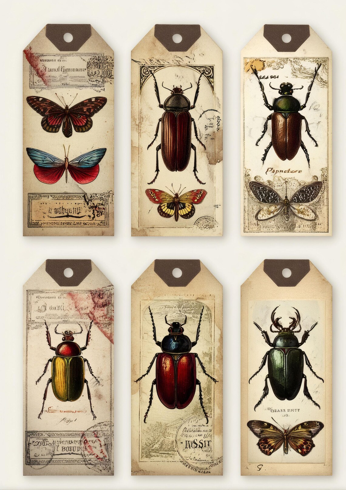 Insect Pocket Labels Printable, Bug Journal Labels, Vintage Insect ...