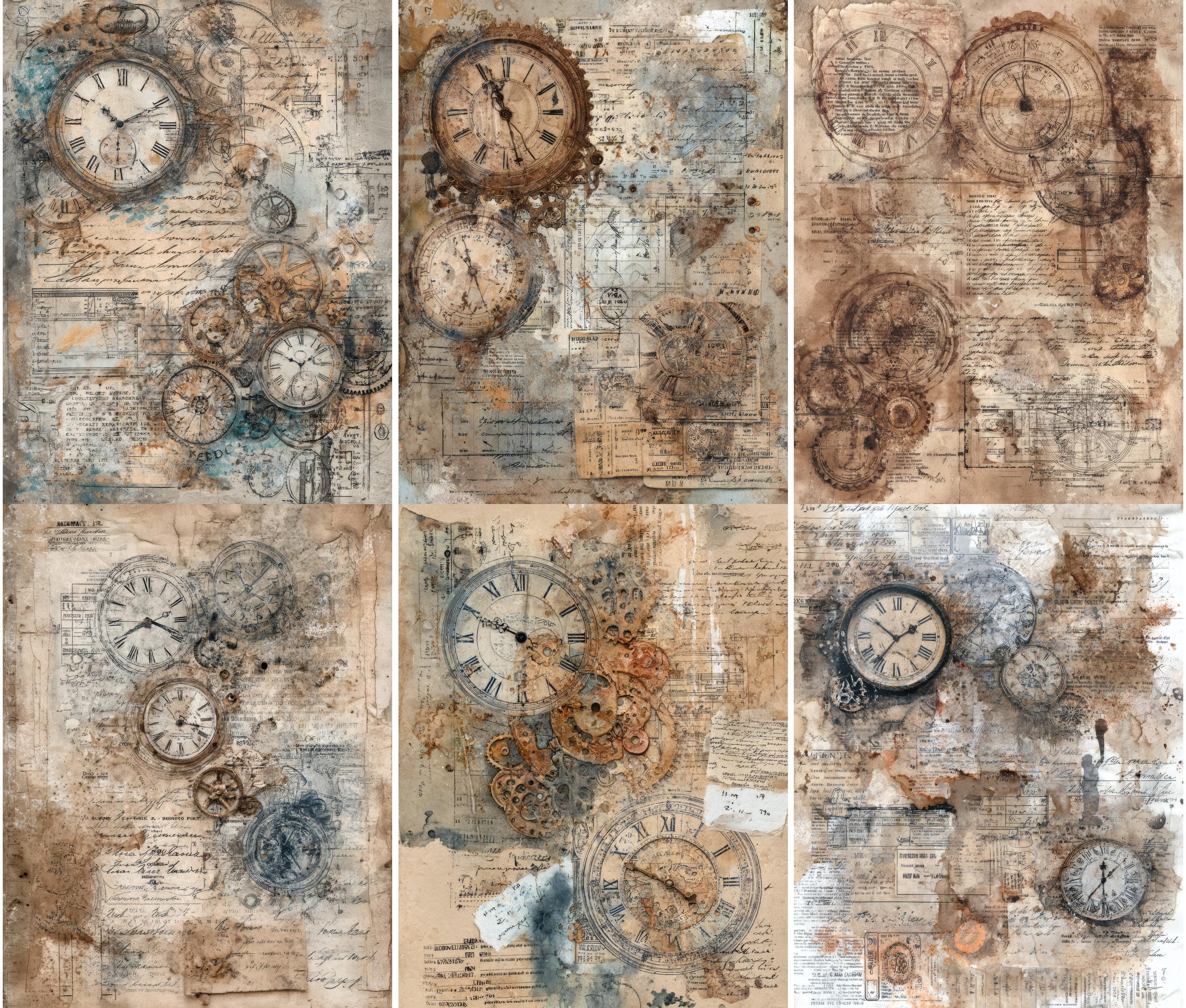 Steampunk Junk Journal Pages, Vintage Industrial Printable, Grunge ...