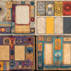 Divination Junk Journal Kit, 42 Printable Pages, Tarot Mystic Scrapbook Paper, Celestial Witchcraft Ephemera