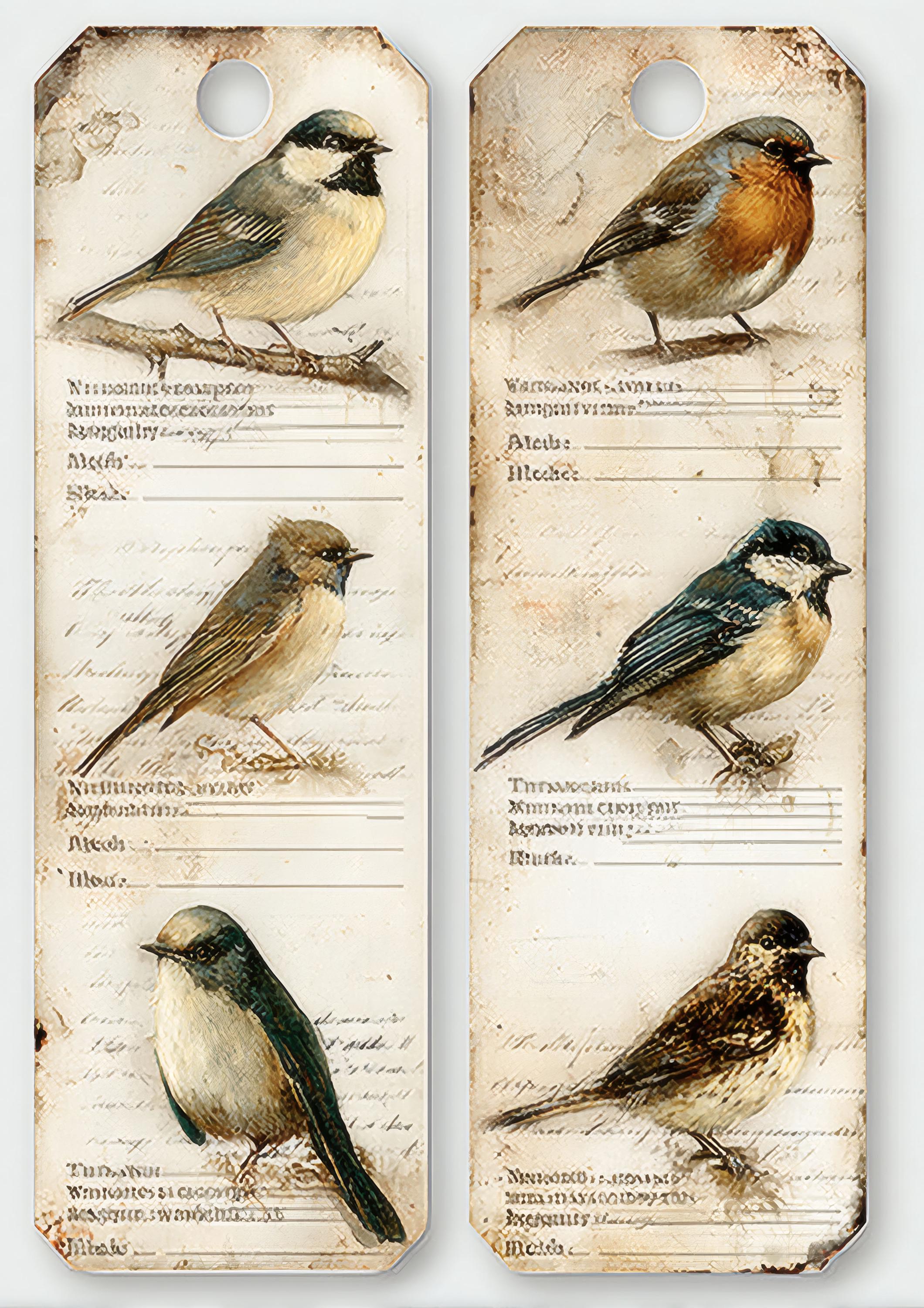 Bird Pocket Labels Printable, Vintage Bird Ephemera, Junk Journal ...