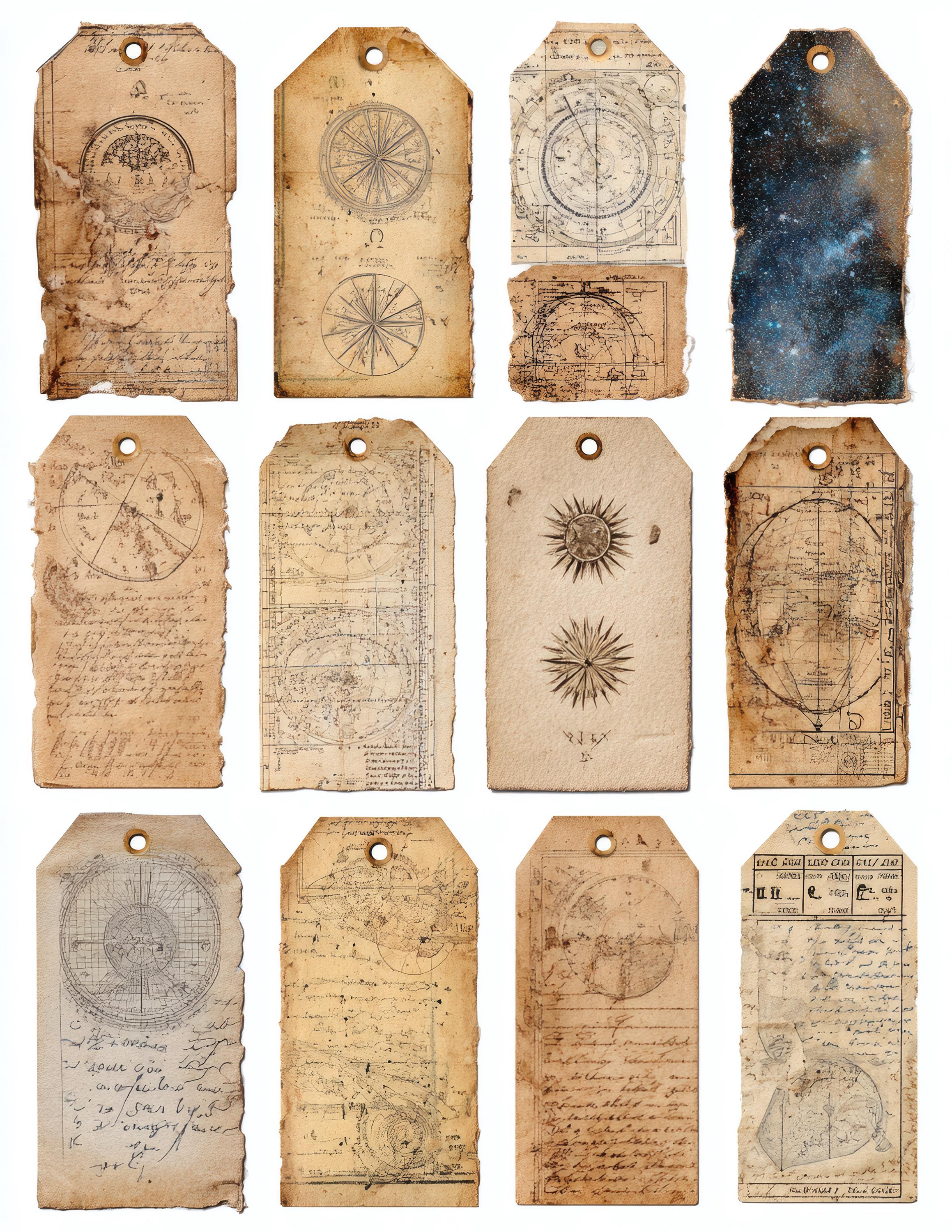 200+ Celestial Astrology Tags Printable, Zodiac Junk Journal Supplies ...
