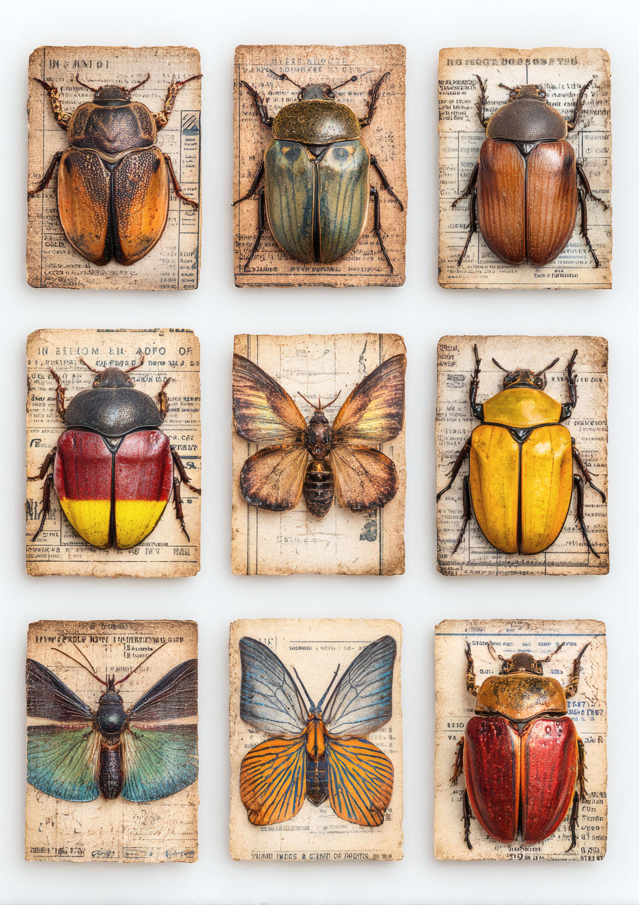 Insect Labels Insect Pocket Labels Printable, Bug Journal Labels, Vintage Insect ...
