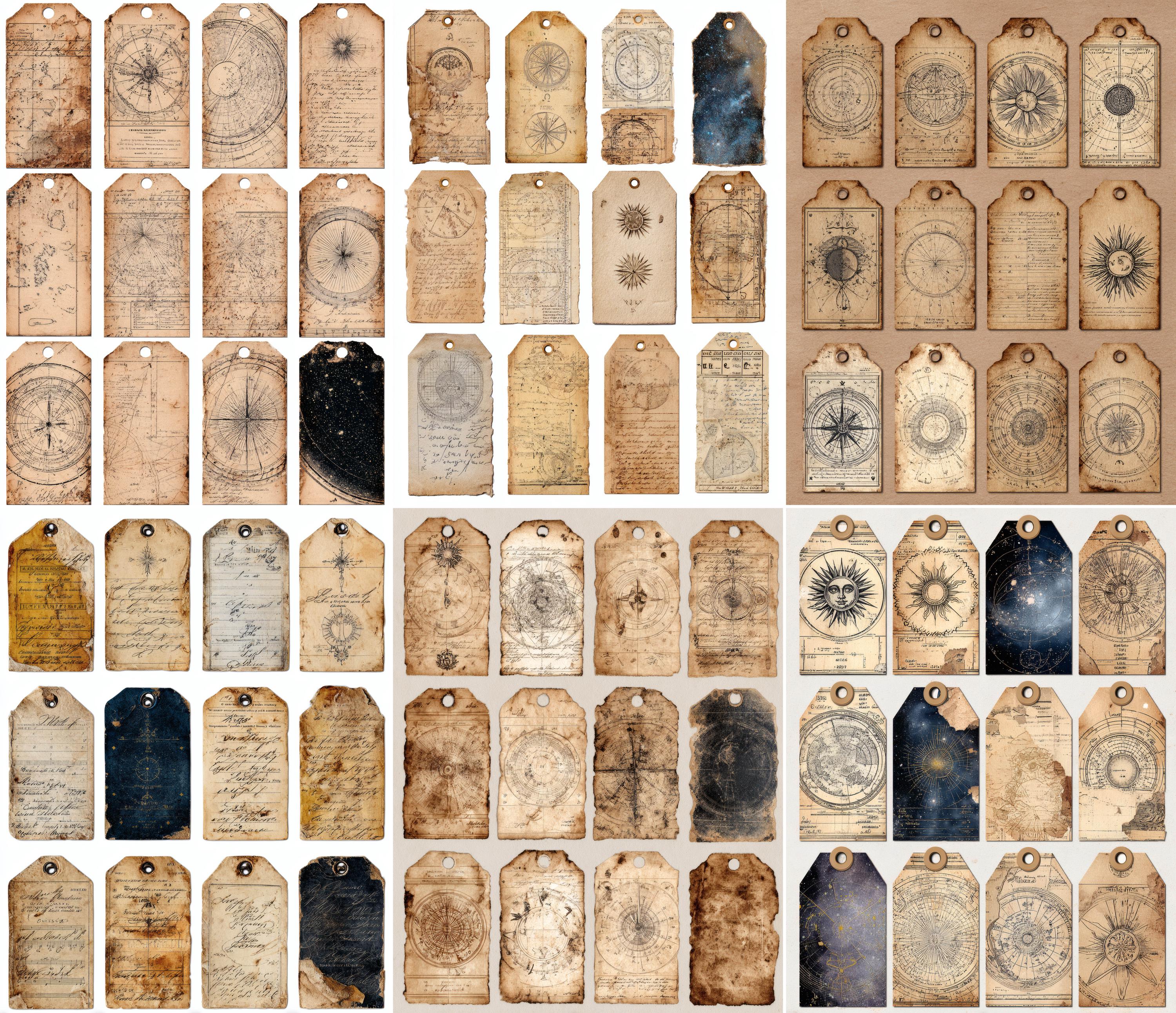200+ Celestial Astrology Tags Printable, Zodiac Junk Journal Supplies ...