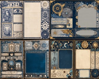Divination Junk Journal Kit, 44 Printable Pages, Tarot Astrology Scrapbook Paper, Mystic Witchcraft Ephemera