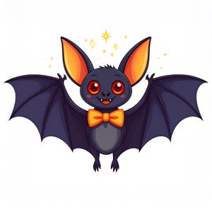 Bat clipart bundle black bat illustrations on white background spooky bat drawing set for Halloween party decor sublimation crafts