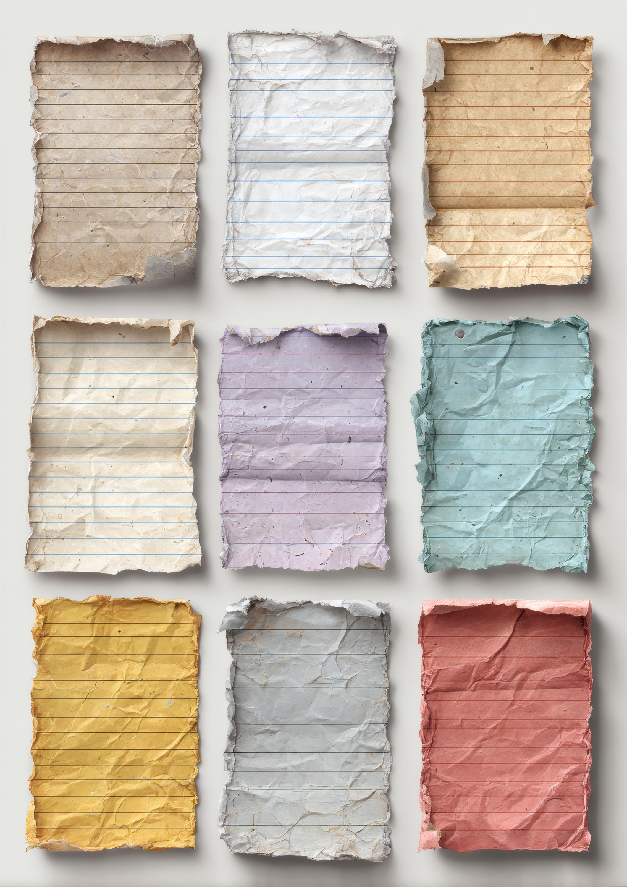 The Labels Are Ripped Torn Notebook Paper Labels, Ripped Journal Paper Set, Vintage Junk ...