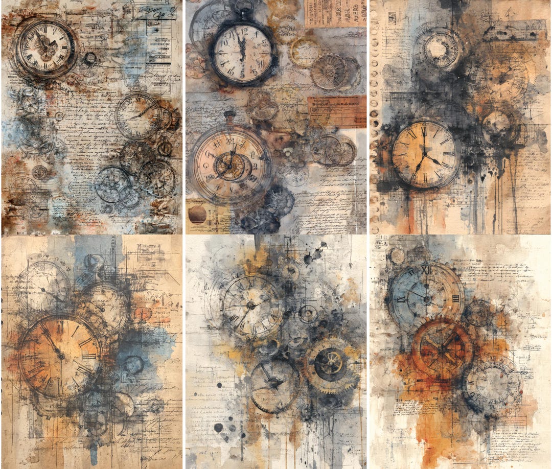 Steampunk Junk Journal Pages, Vintage Industrial Printable, Grunge ...