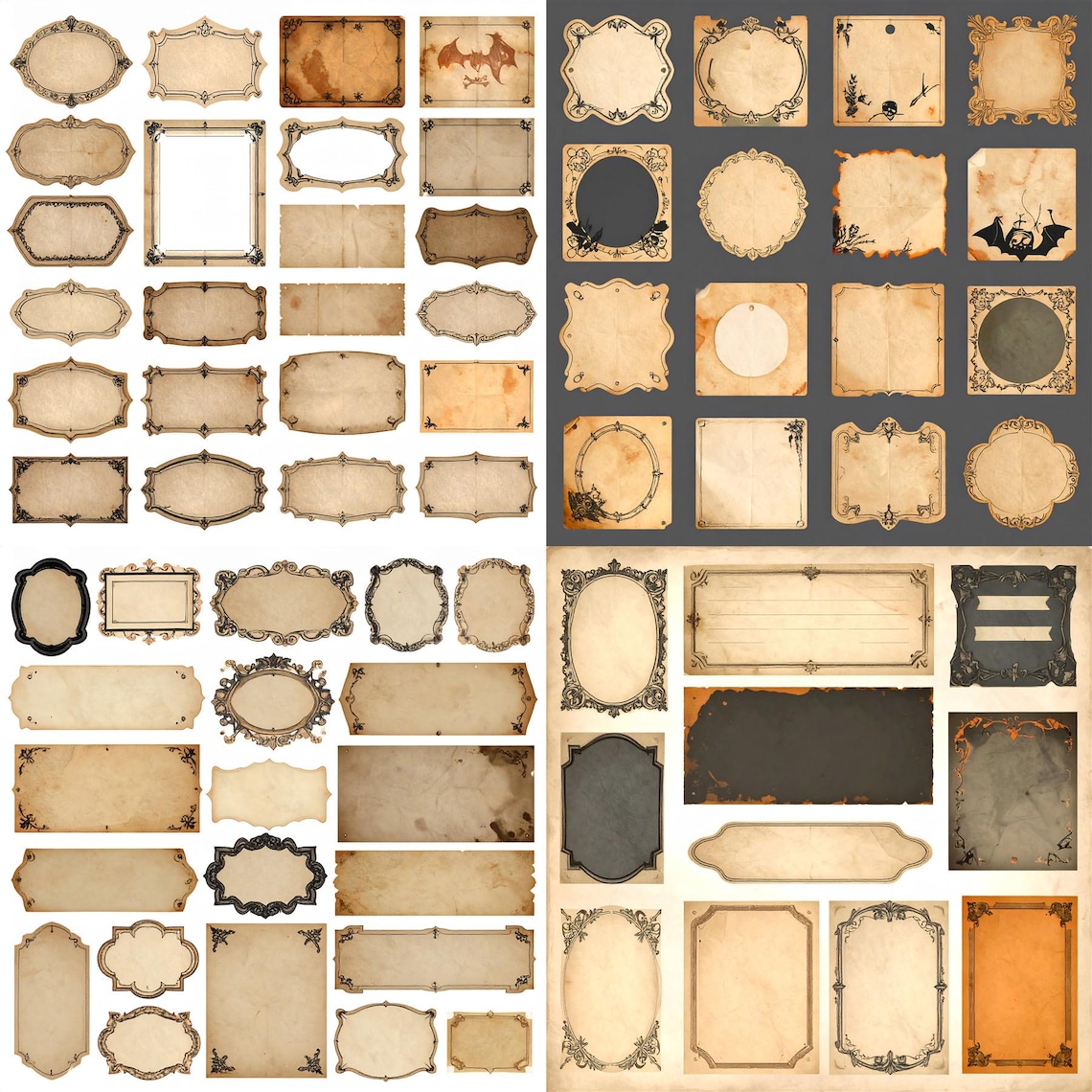 Vintage Label Collage Sheets for Junk Journal Scrapbook Ephemera ...