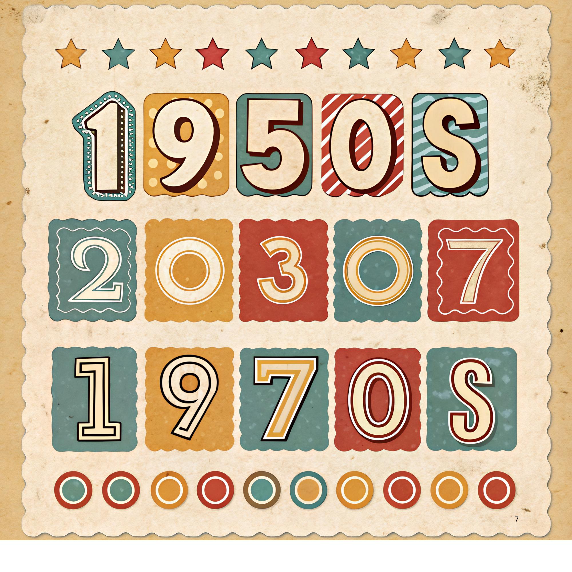 Retro Number Ephemera Printable | Vintage Bold Numbers Collage Sheets ...