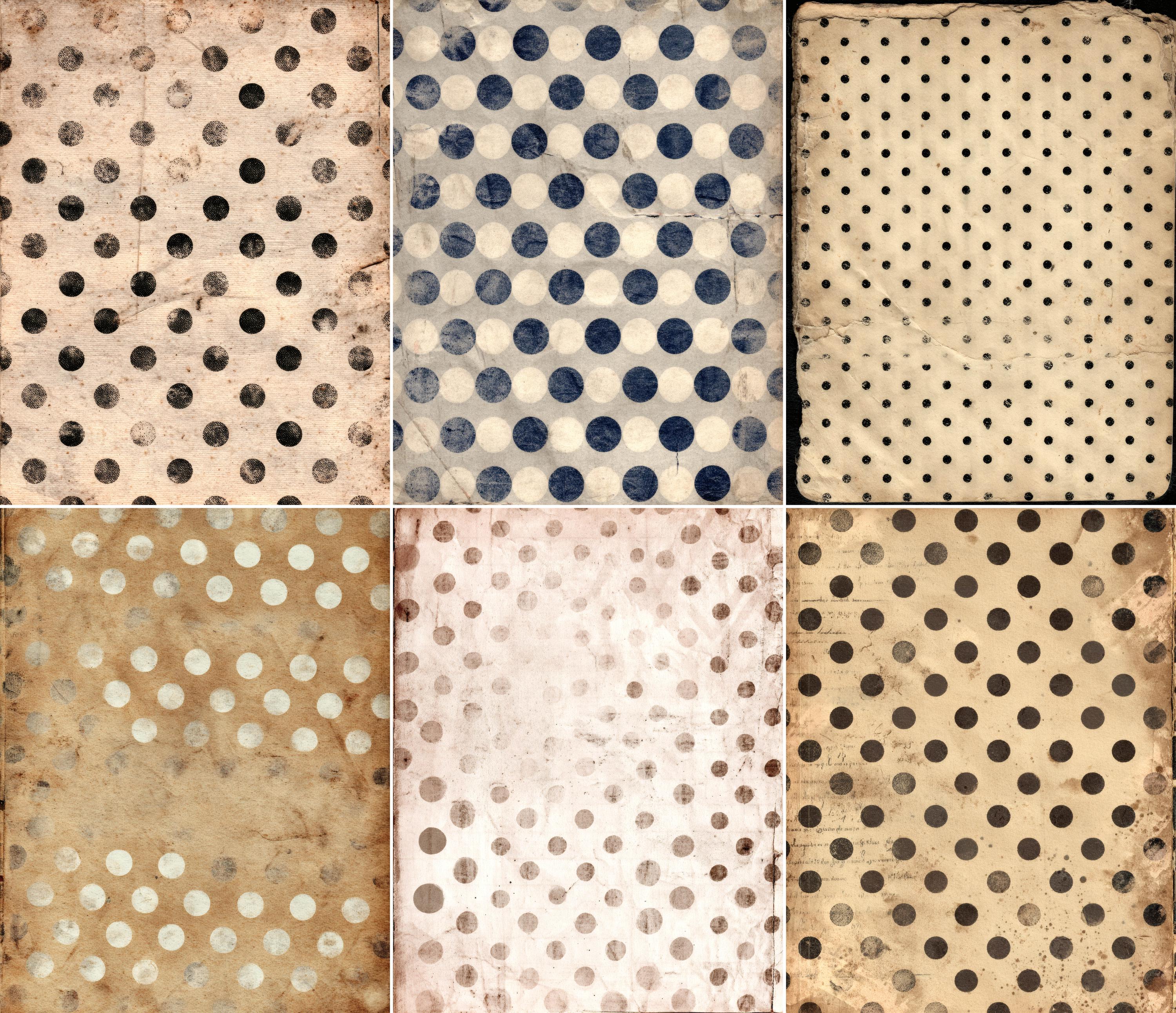 60 Pages Vintage Polka Dot Paper Pack, Junk Journal Kit Printable ...