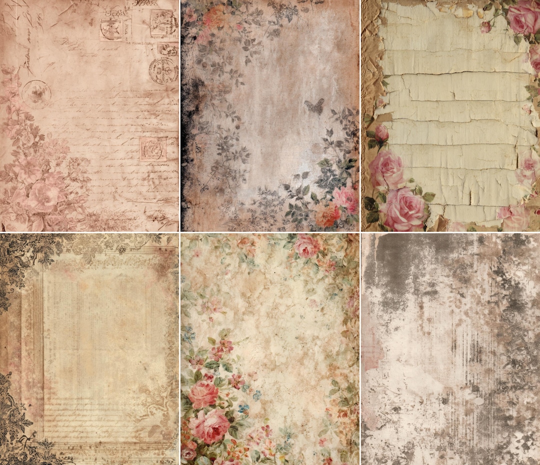 52 Junk Journal Pages, Shabby Chic Paper Pack, Vintage Junk Journal Kit ...
