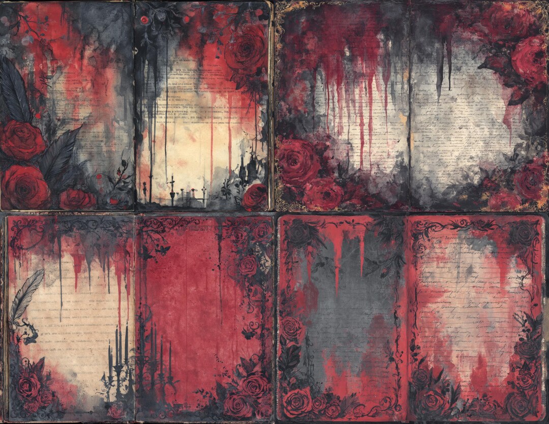 Romantic Gothic Poetry Junk Journal Kit, 40 Printable Pages, Dark ...