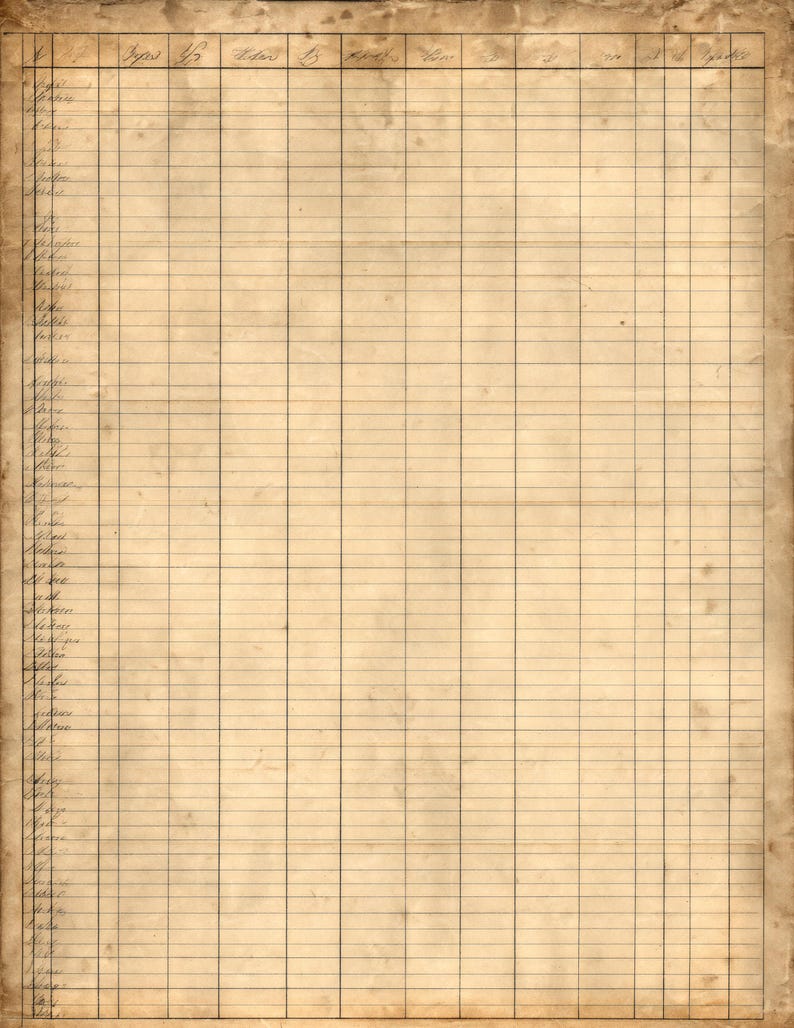 Vintage Ledger Junk Journal Pages Printable, 1800s Account Book Paper ...