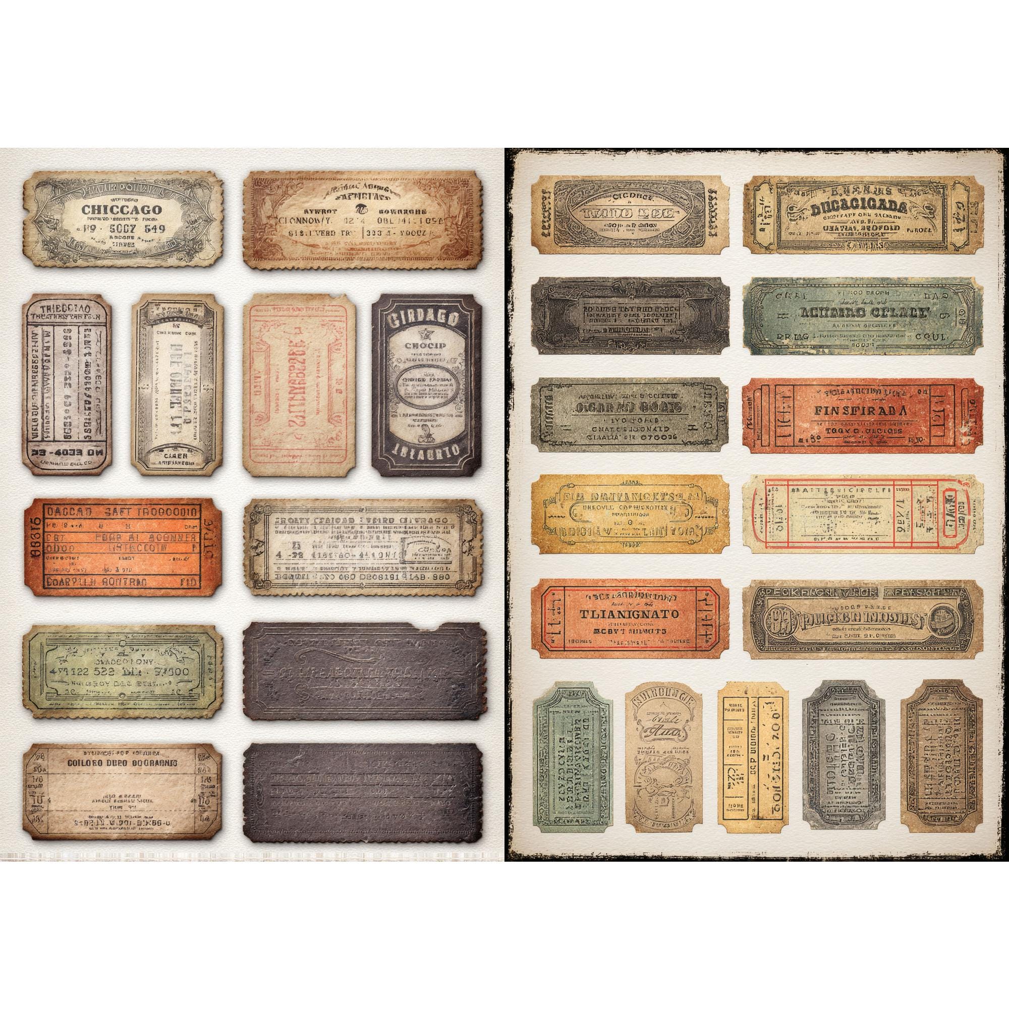 Vintage Train Ticket Ephemera, Railway Junk Journal Pieces, Travel ...