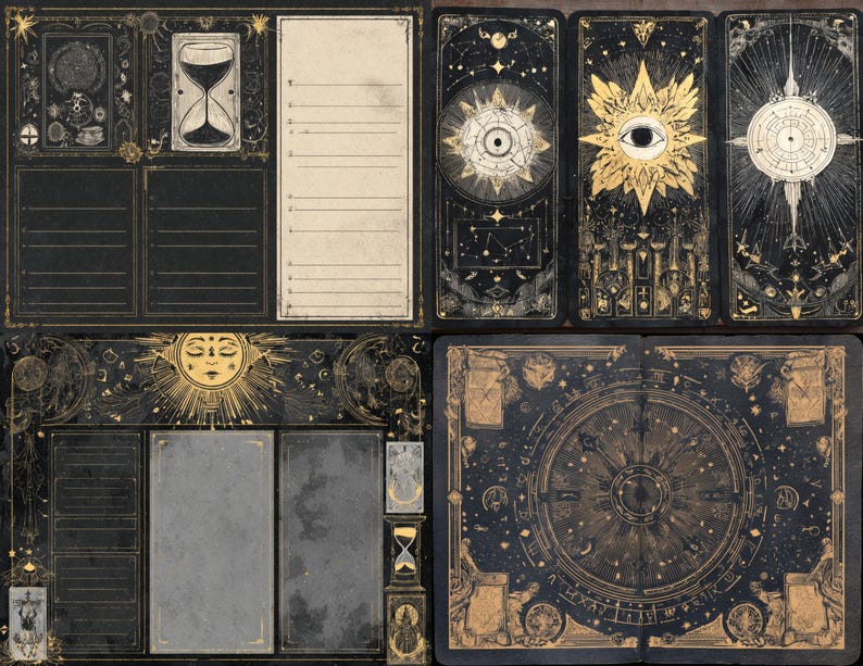 Divination Junk Journal Kit, 32 Tarot Printable Pages, Mystic ...