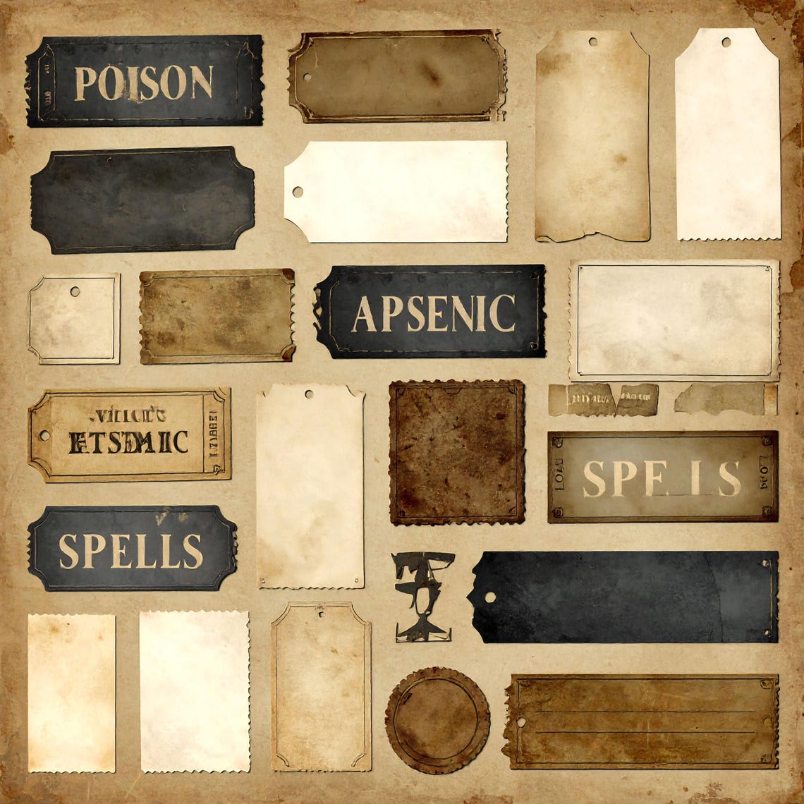 Vintage Label Collage Sheets for Junk Journal Scrapbook Ephemera ...
